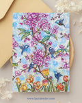 First Signs of Spring, Birds Garden 5x7 Art Card