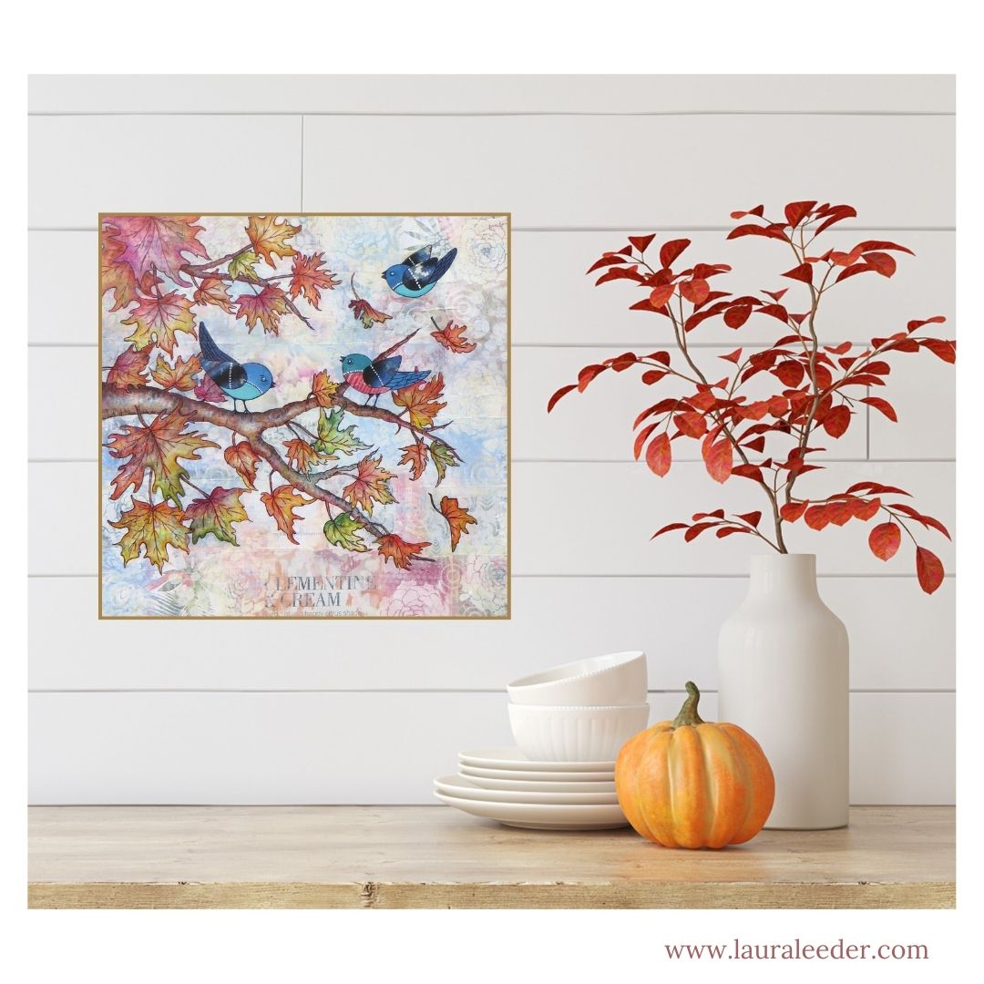 Fall Celebration  12x12 Original Mixed Media Painting