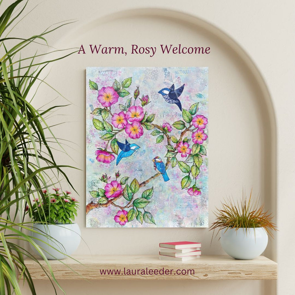 A Warm Rosy Welcome 16x12 Original Original Painting