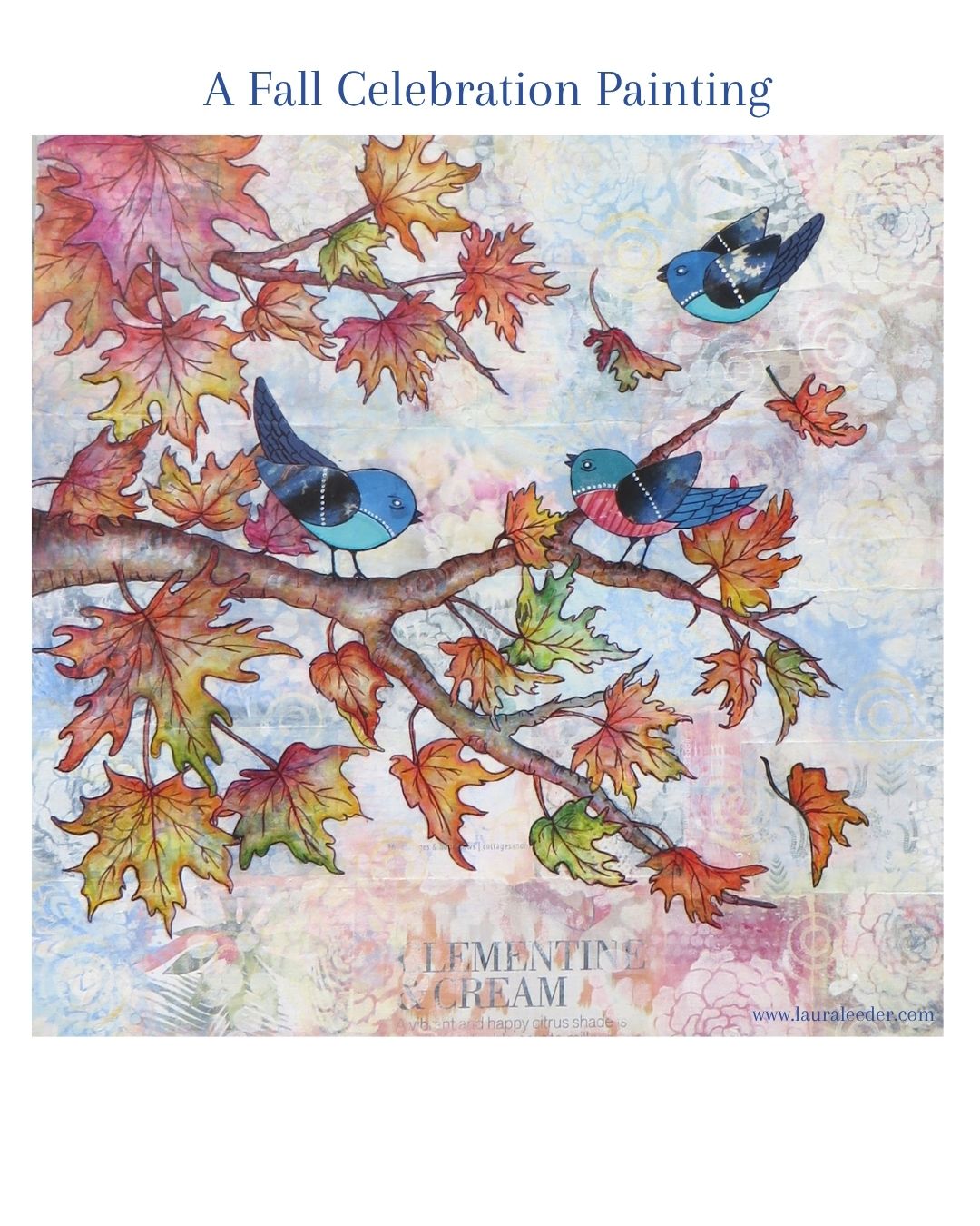 Fall Celebration  12x12 Original Mixed Media Painting