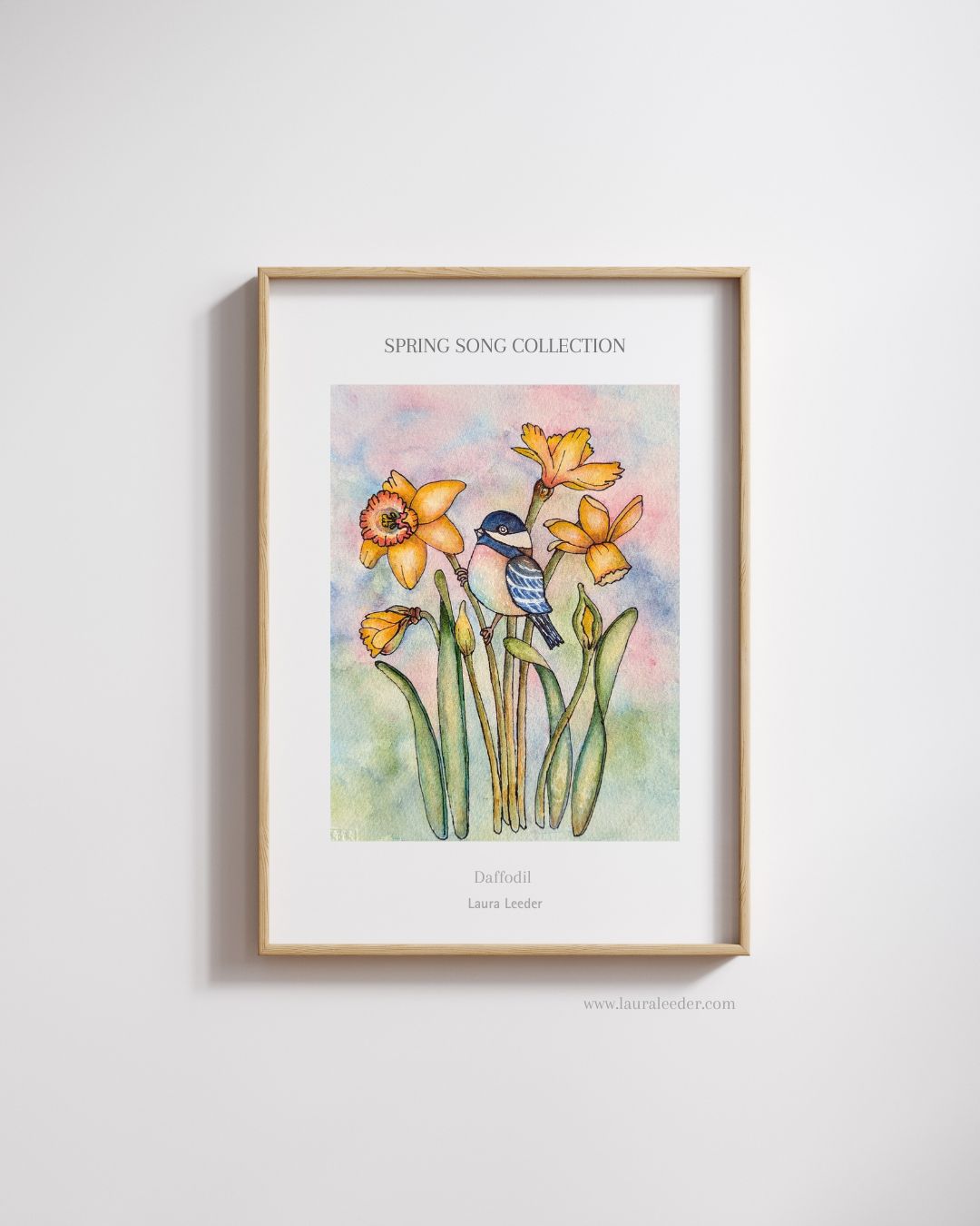 Daffodil Waltz – Chickadee & Daffodils Fine Art Print