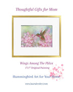 Wings Among the Phlox Male 5"x7" Hummingbird Painting