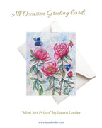 Songbirds in the Peonies 5x7 Art Card