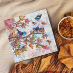 An Autumn Gathering 12x12 Original Mixed Media Painting
