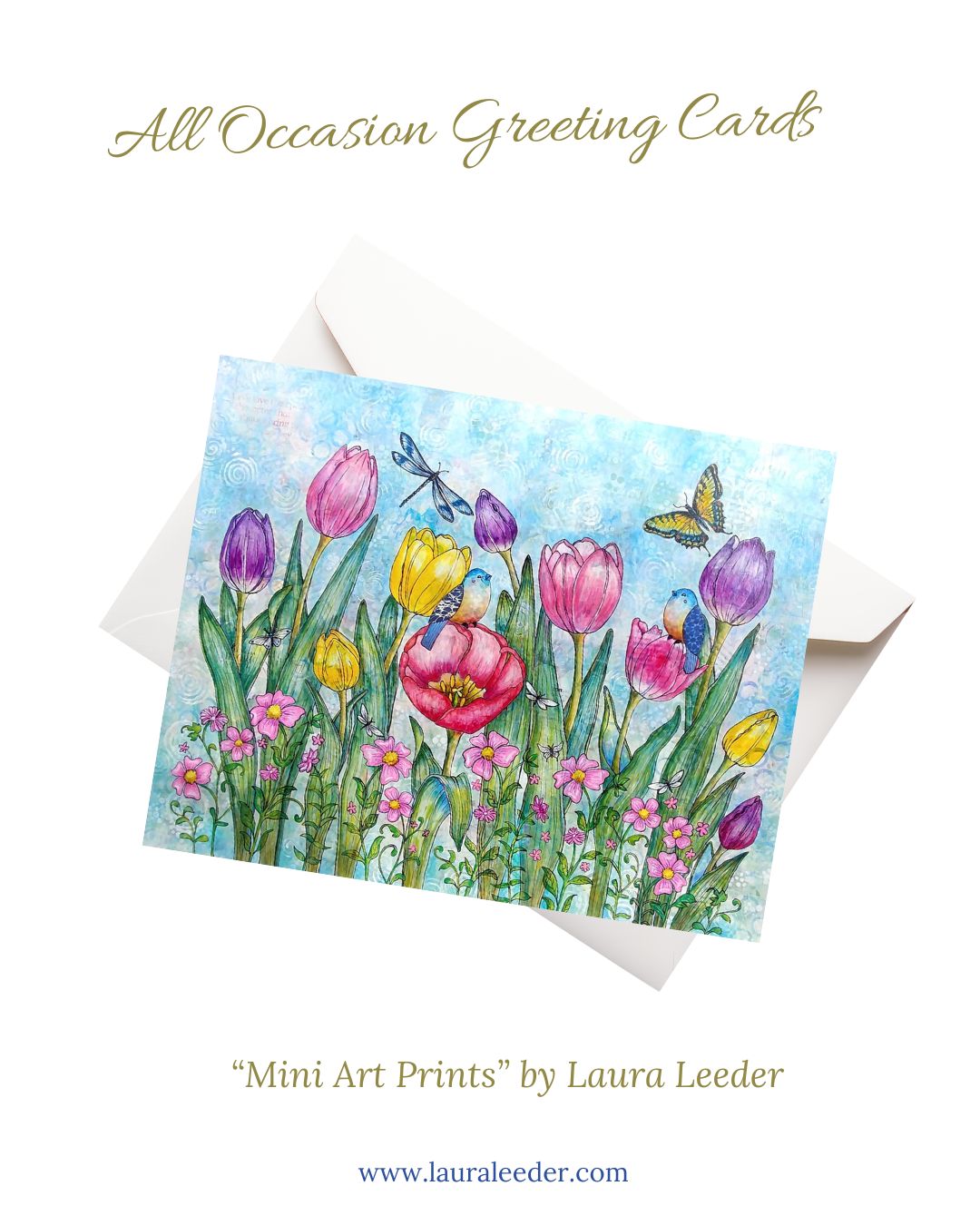 A Warm Rosy Welcome Art Card | Songbird & Rose Greeting Card