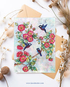 Greetings In The Red Roses 5x7 Art Card