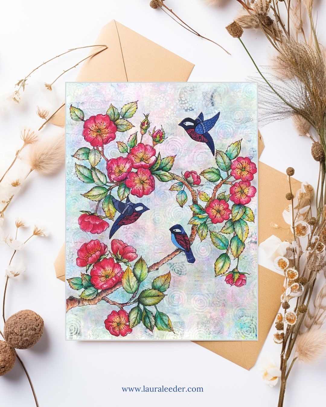 Greetings In The Red Roses 5x7 Art Card