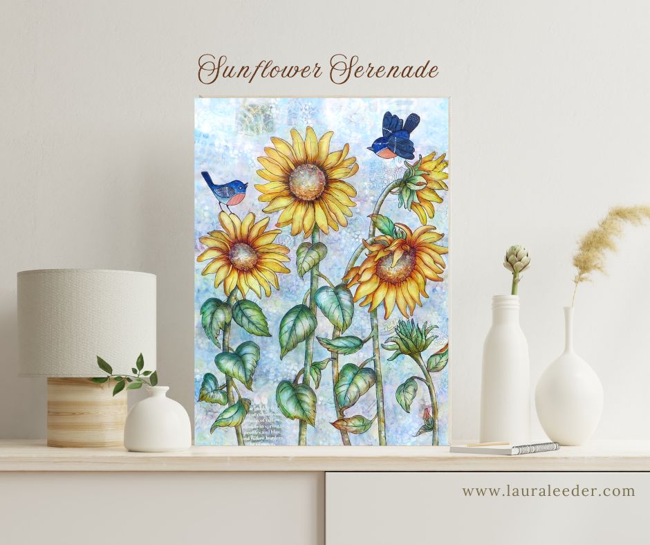 Sunflower Serenade 14x11 Original Painting